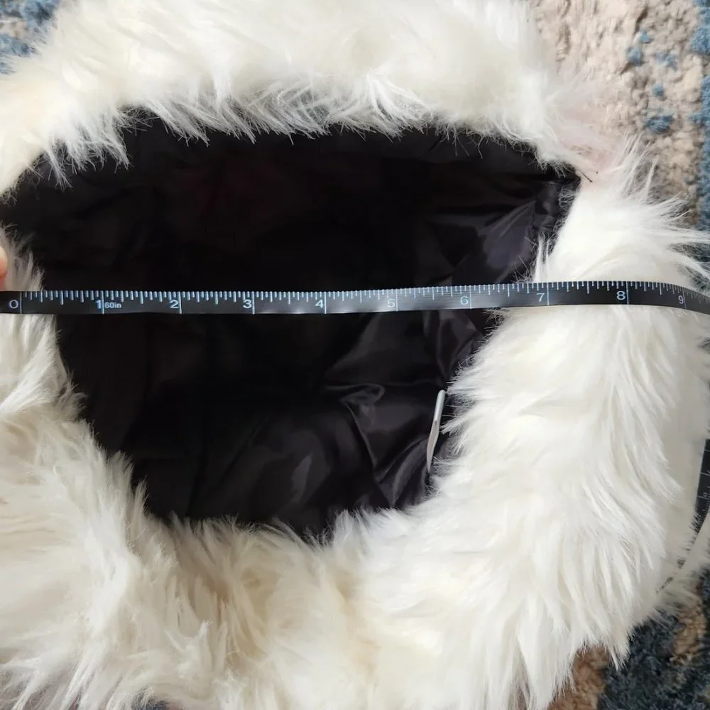 High Visibility Neon White Fur Aviator Winter Trooper Hat - Neon Pink Large